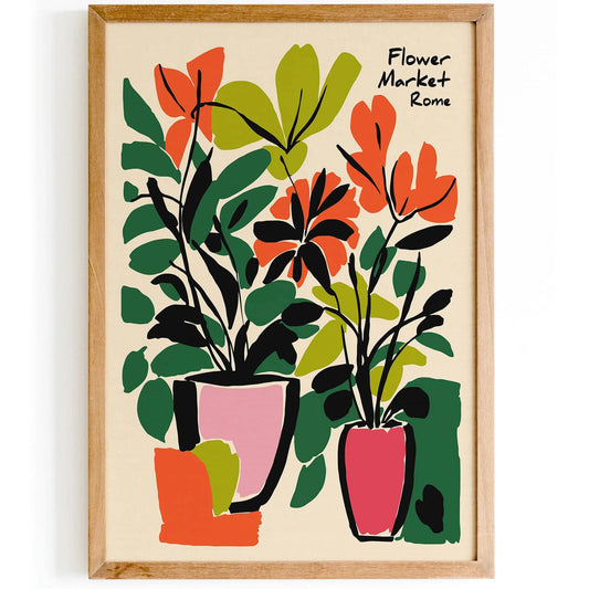 Flower Market Rome Eclectic Art Print
