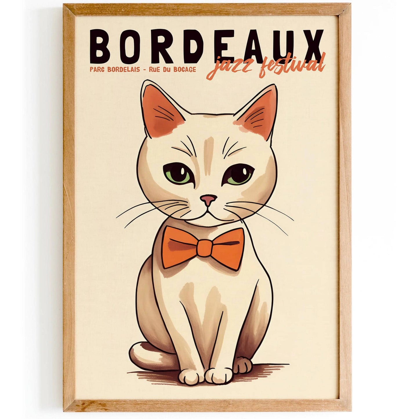 Bordeaux Jazz Festival Cute Cat Poster - HypeSheriff