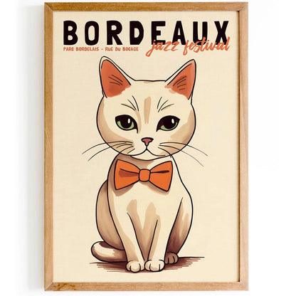 Bordeaux Jazz Festival Cute Cat Poster - HypeSheriff