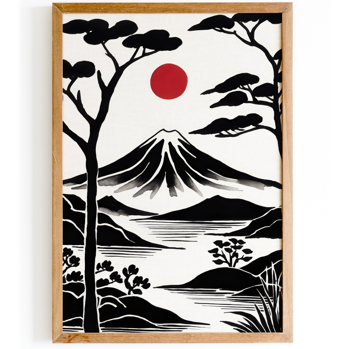 Mount Fuji BW Travel Art Print