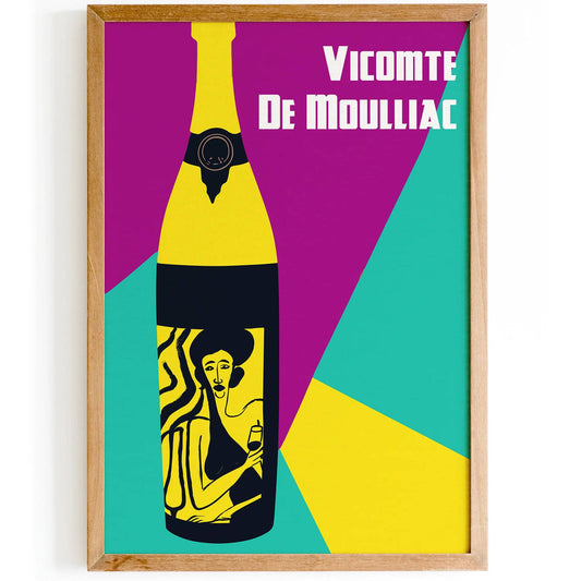 Vicomte De Moulliac Vintage Wine Poster - HypeSheriff