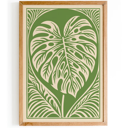 Monstera Leaf Green Poster