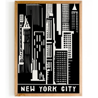 New York City B&W Poster