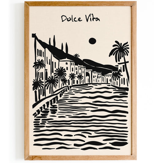 Dolce Vita Black Ink Summer Art Print