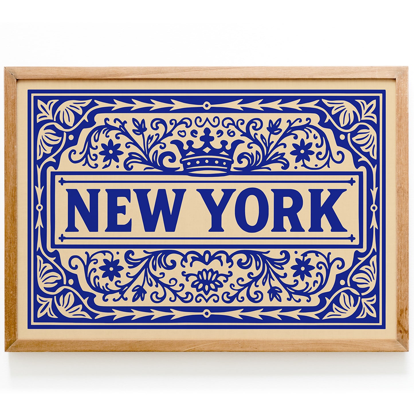 Rococo New York City Typography Horizontal Art Print