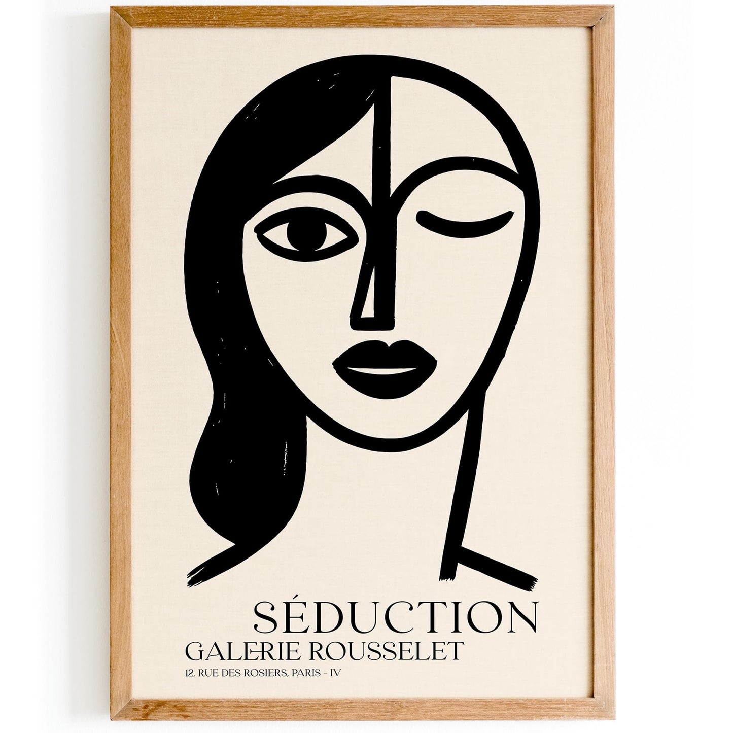 Seduction Black Ink Woman – French Chic Wall Art Print