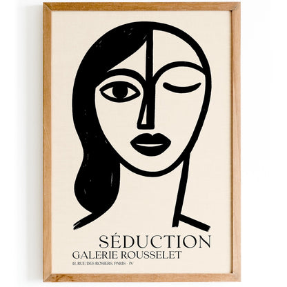 Seduction Black Ink Woman – French Chic Wall Art Print