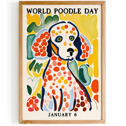 World Poodle Day Watercolor Poster