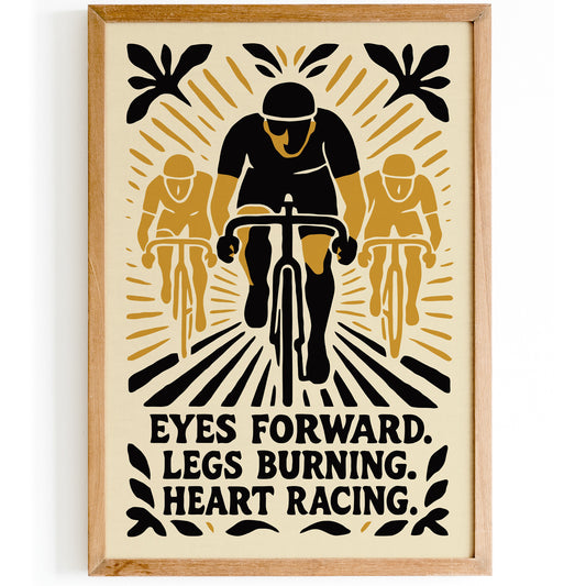 Cycling Motivation Retro Poster