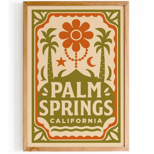 Retro Bohemian Palm Springs California Poster