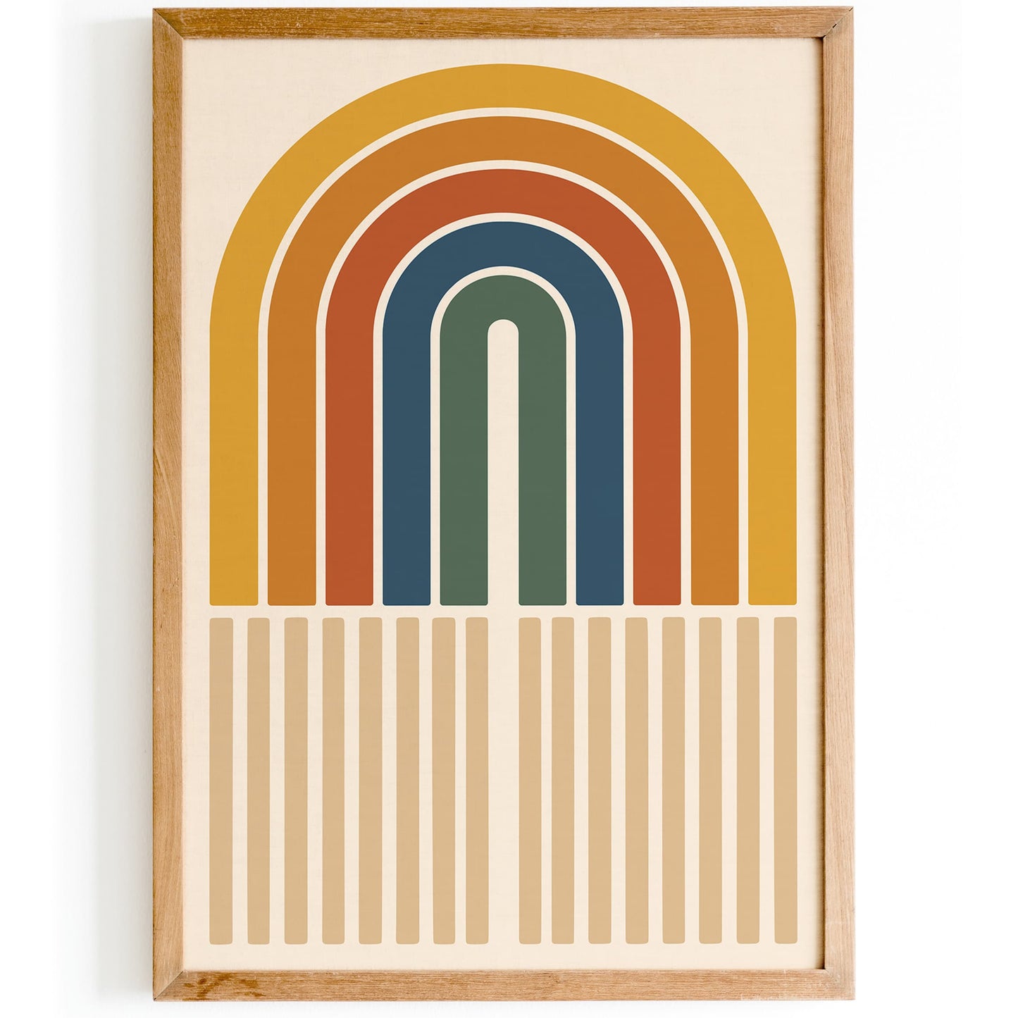 Retro Rainbow Poster - Geometric Modern Wall Art