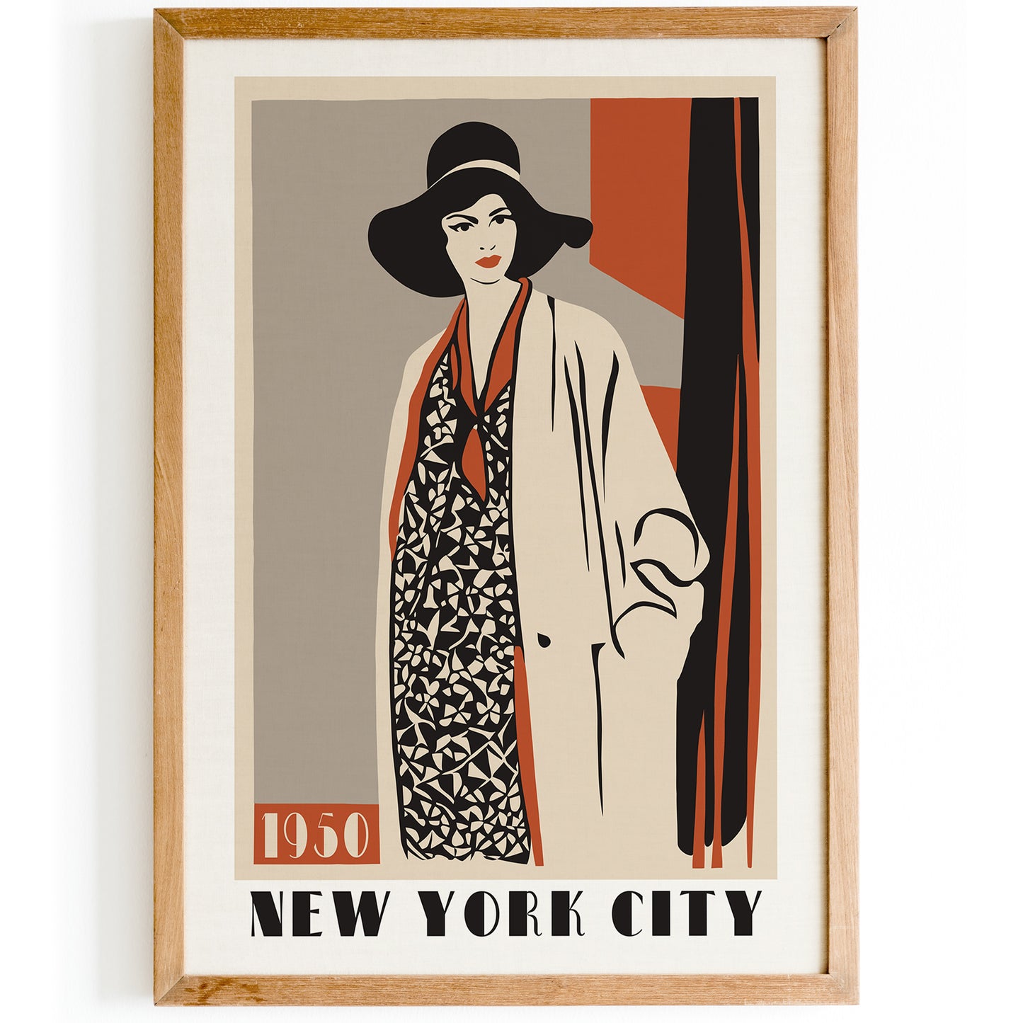 NYC 1950 Fashion Week Vintage Art Print