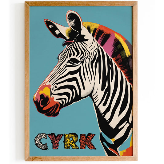 Polish Circus Zebra Pop Art Poster Print
