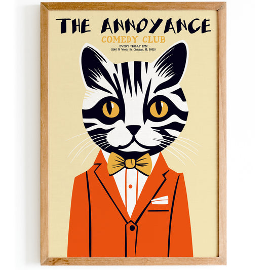 Comedy Club Funny Cat Art Print