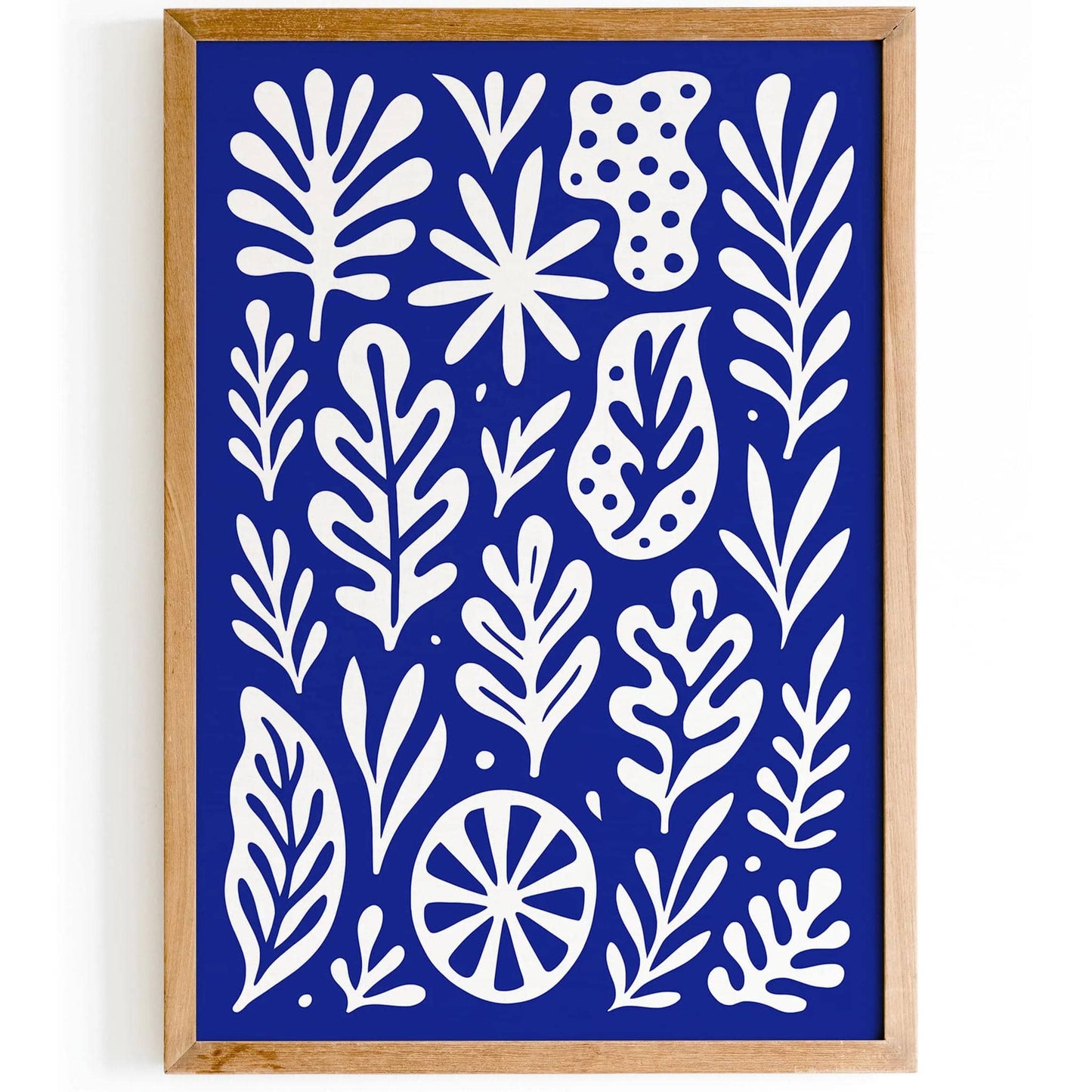 Blue Abstract Organic Shapes Art Print