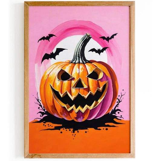Big Orange Pumpkin Halloween Print - HypeSheriff