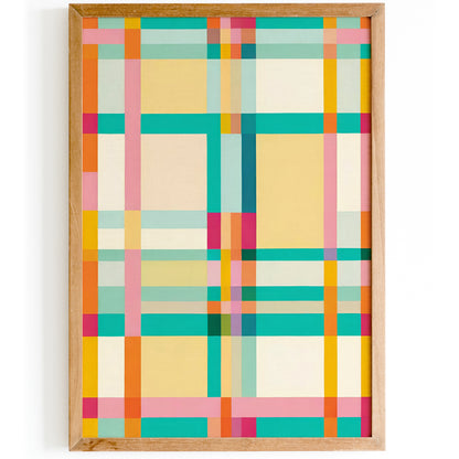 Colorful Geometric Plaid Pattern Art Print – Modern Abstract Wall Decor