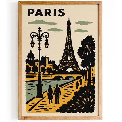 Paris France Poster - Romantic Travel Art Print