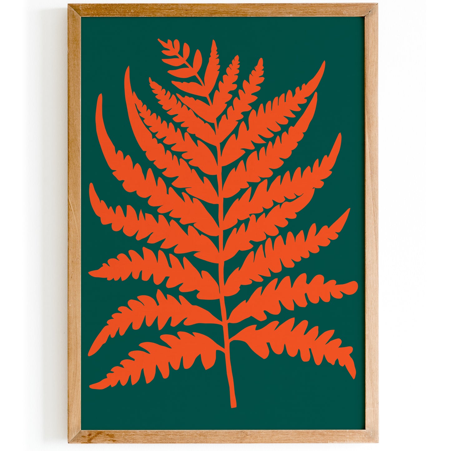 Orange Fern Leaf Farmhouse Wall Art