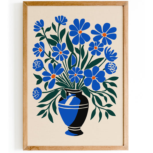 Bouquet of Indigo Blue Flowers Art Print