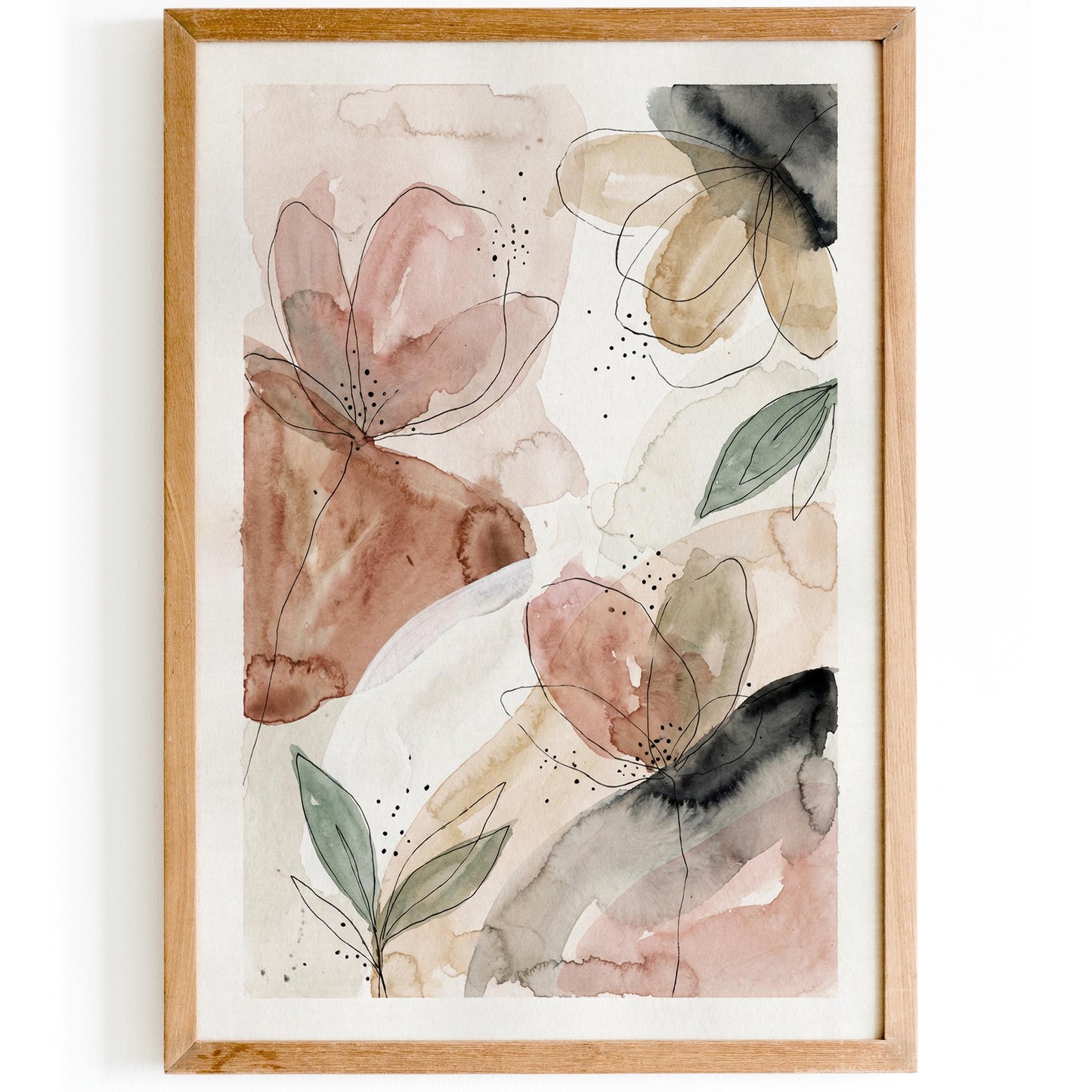 Abstract Botanical Watercolor Poster