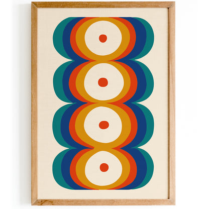 Retro 60s Abstract Shape Poster