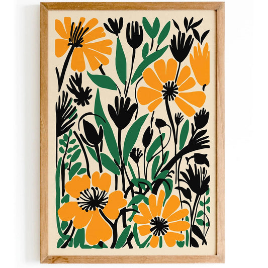 Green and Yellow Botanical Meadow Floral Poster