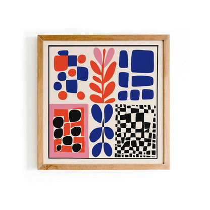 Retro Abstract Modern Art Print – Square Wall Decor