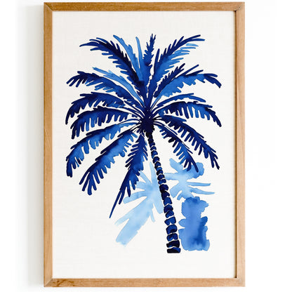 Blue Palm Tree Painting Art Print 2024