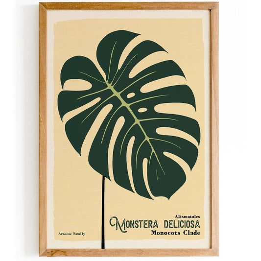 Monstera Deliciosa Retro Wall Art Print