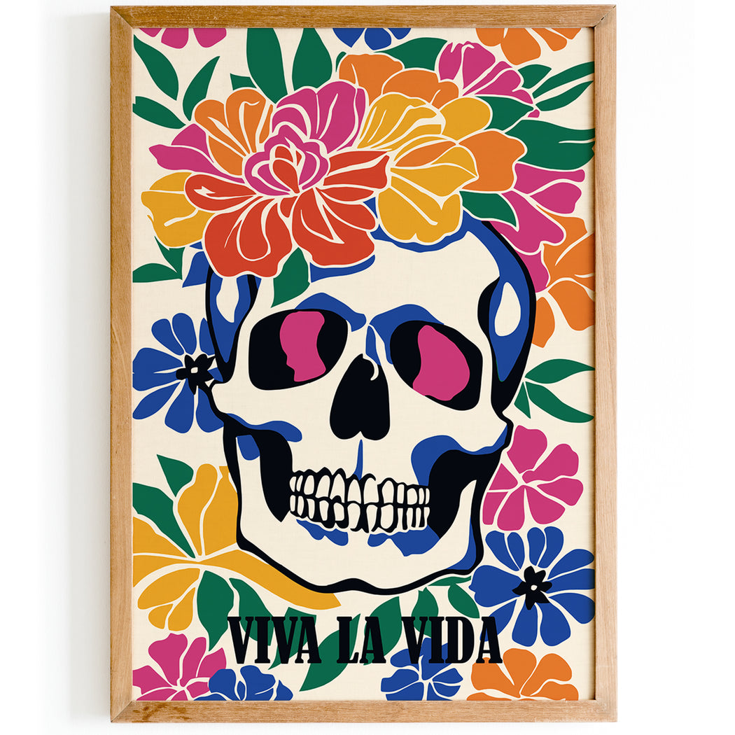 Viva La Vida Frida Skull Poster