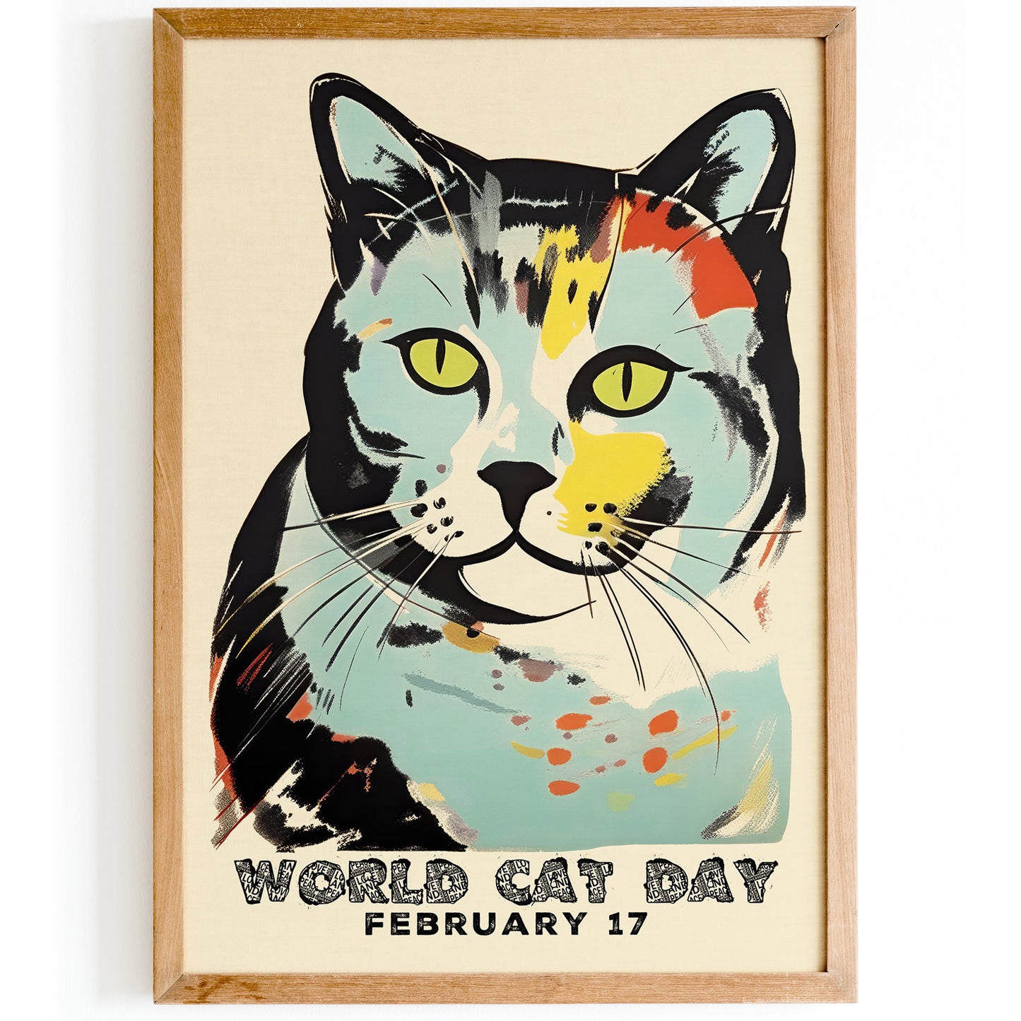 World Cat Day Painted Poster