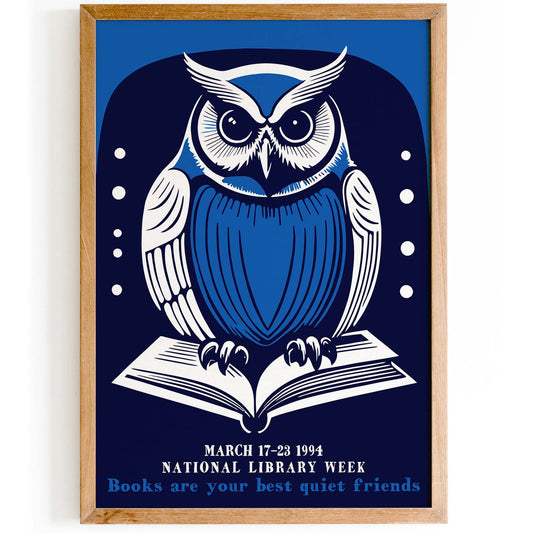 Wise Owl Reading Poster Print