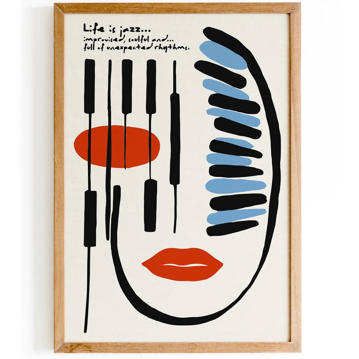 Life Is Jazz Quote Poster, Music Wall Art Print