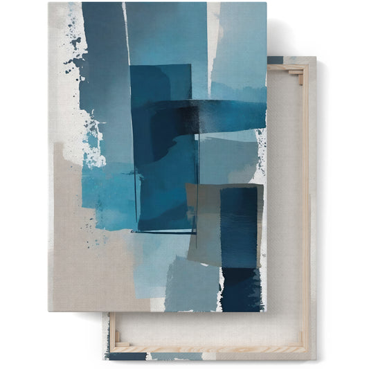 Modern Blue Abstract Canvas Wall Art