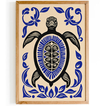Artisan Sea Turtle Wall Art Print