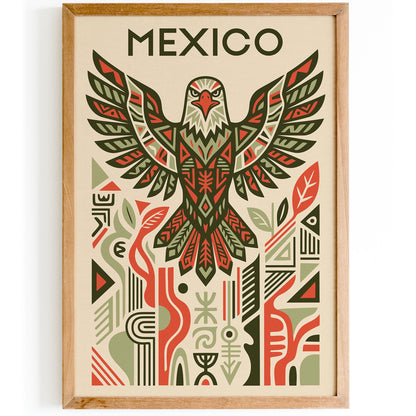 Mexico Eagle Art Poster