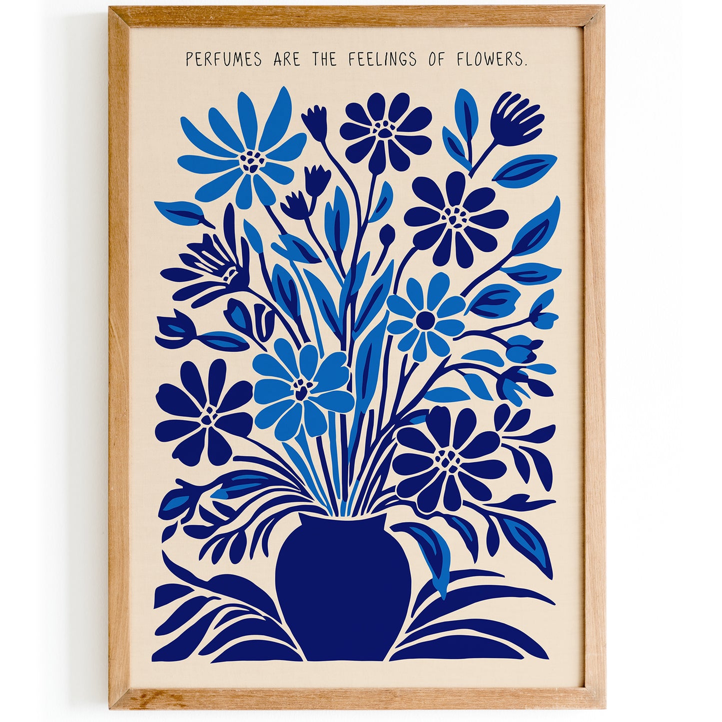 Blue Botanical Wall Art Bathroom Decor