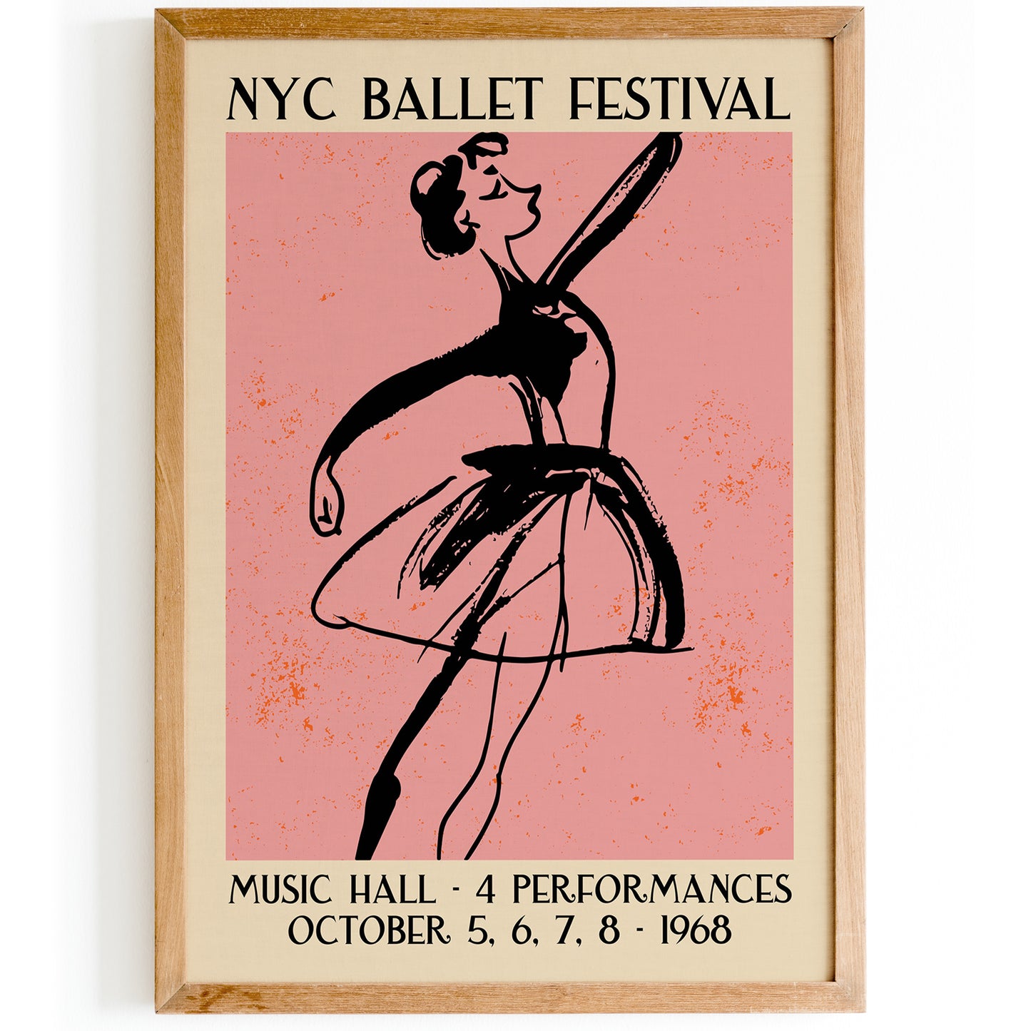 NYC Ballet Festival Pink Wall Art Print