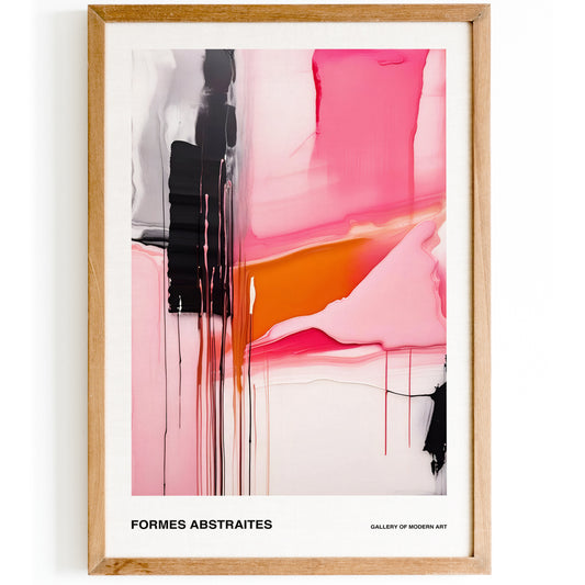 Formes Abstraites: Magenta Abstract Painting Print