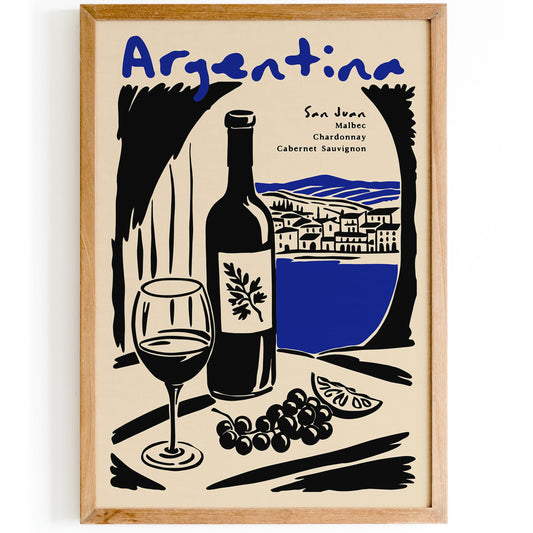 Argentina San Juan Wine Poster