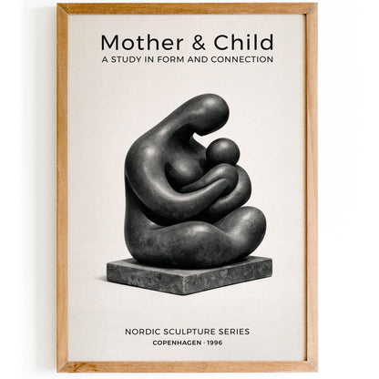 Mother and Child Scandinavian Art Poster