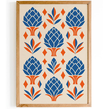 Abstract Artichokes in Art Deco Style Poster