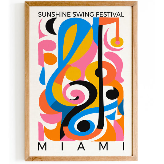 Miami Mid Century Modern Music Art Print