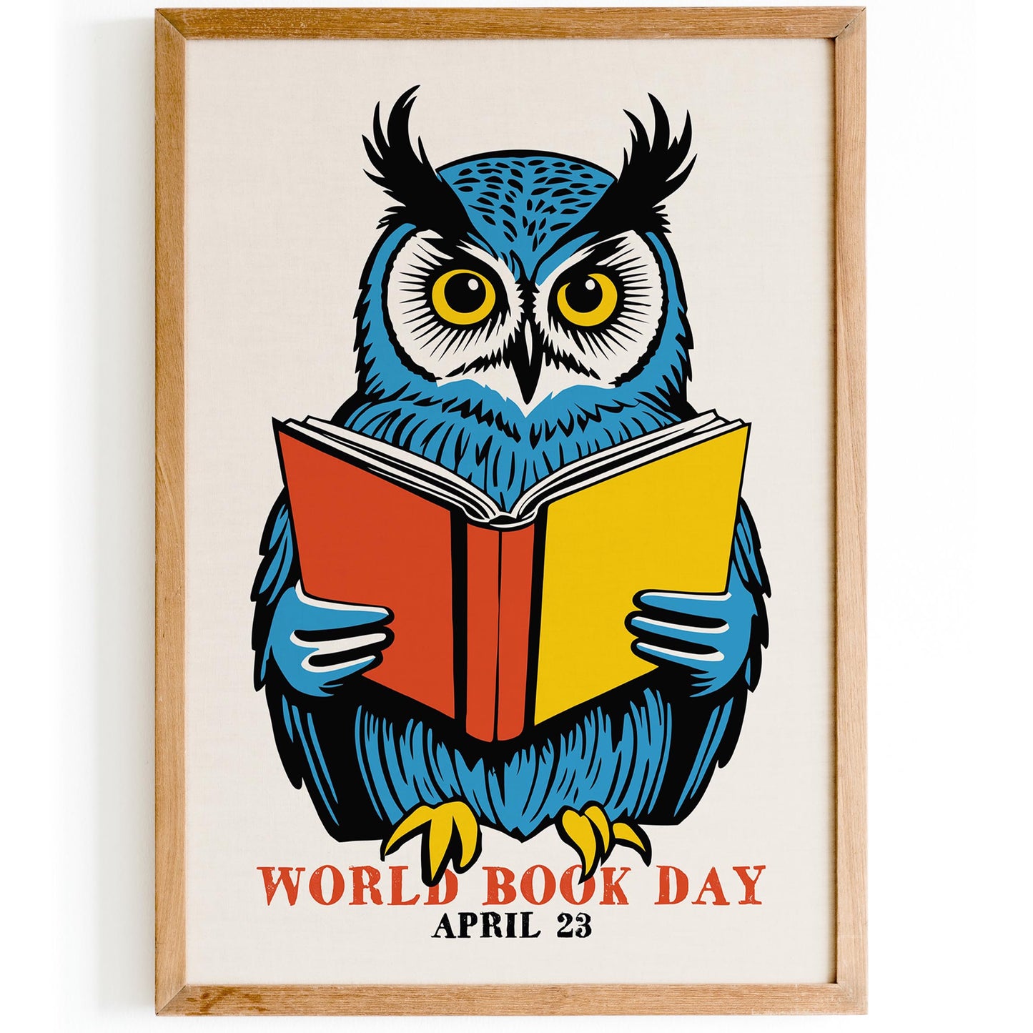 Reading Owl Poster World Book Day Wall Art