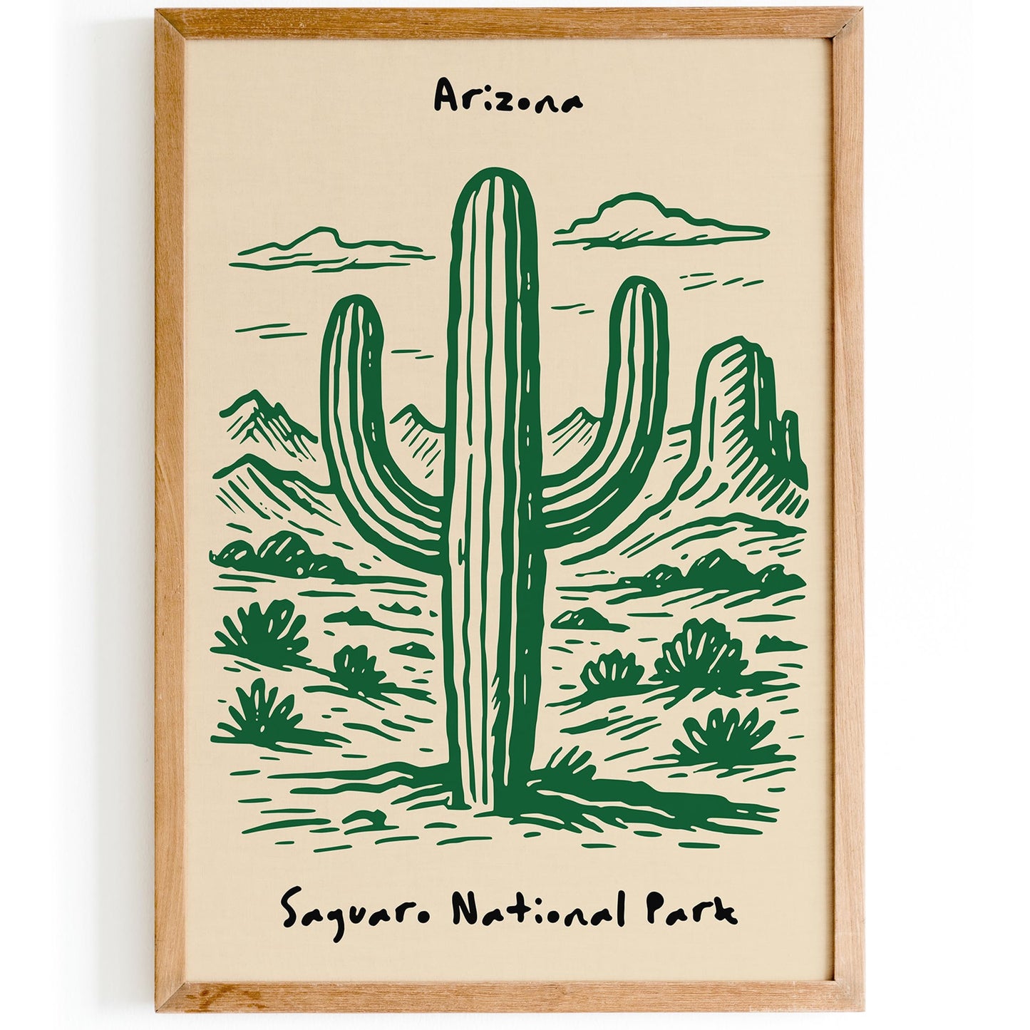 Saguaro National Park Poster - Arizona Travel Wall Art Print