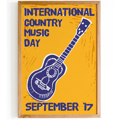 Country Music Festival Guitar Yellow Art Print