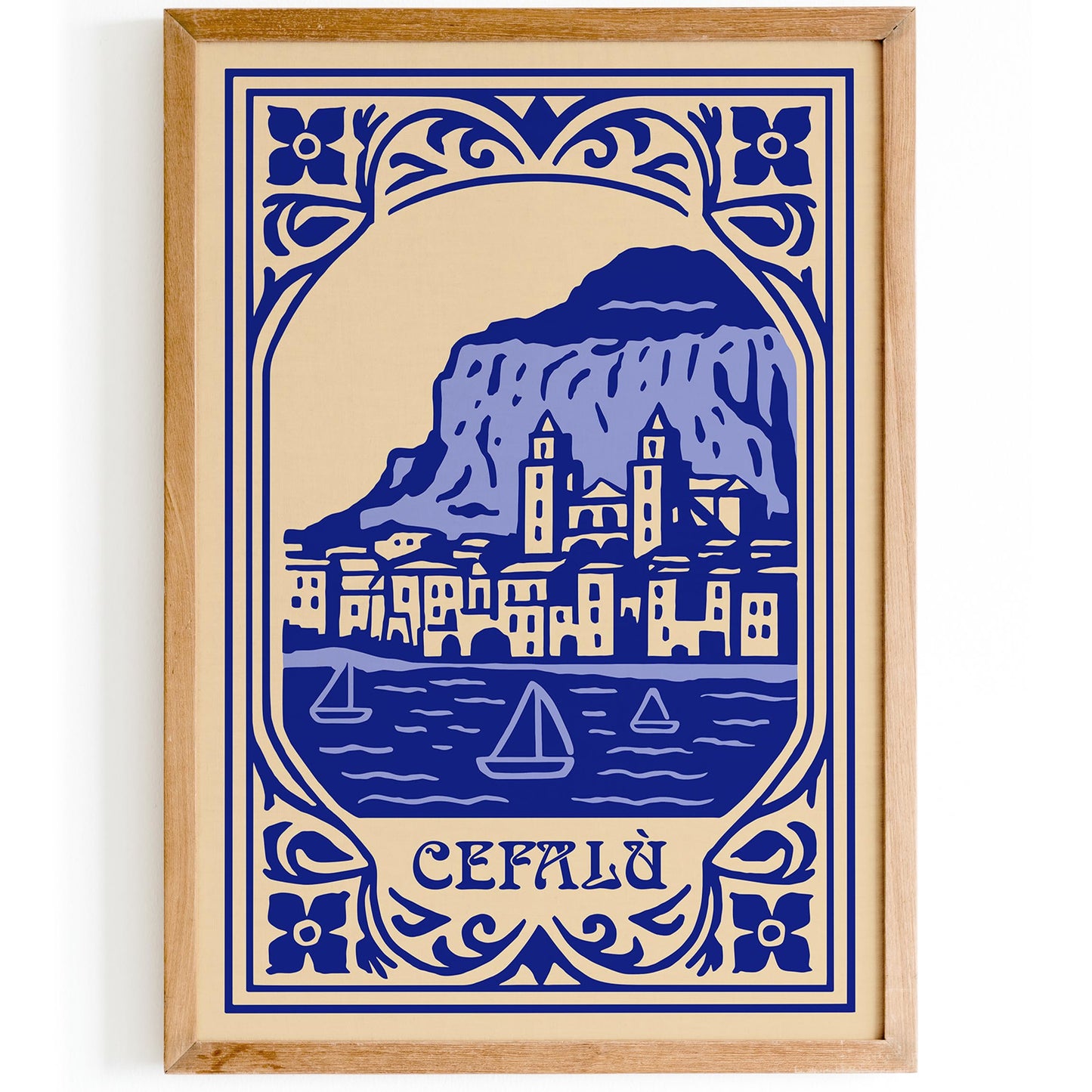 Cefalu Palermo Sicily Travel Poster