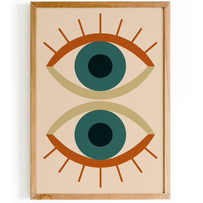 Retro Abstract Eyes Poster