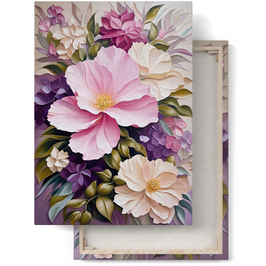 Elegant Pink Floral Canvas Print